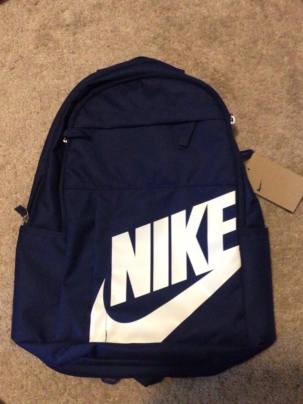 Nike Navy Backpack with Large White Logo